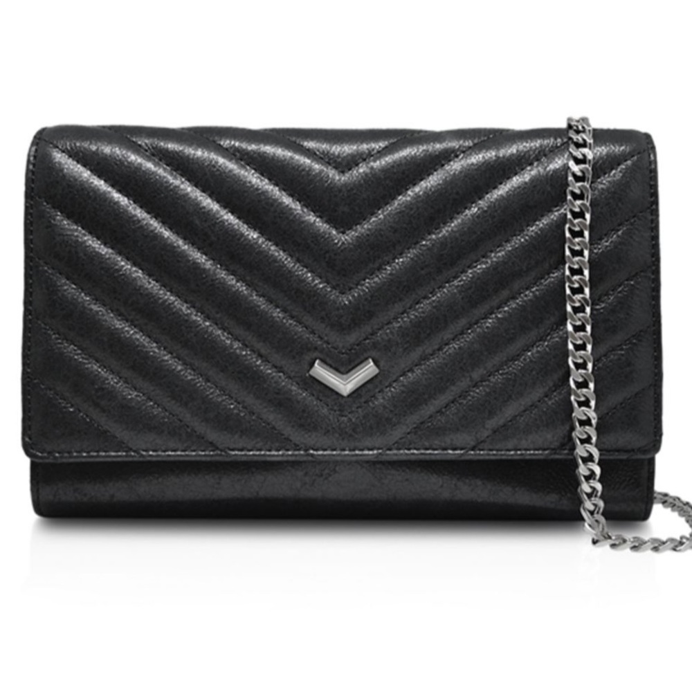 Botkier, soho Quilted leather chain wallet .New